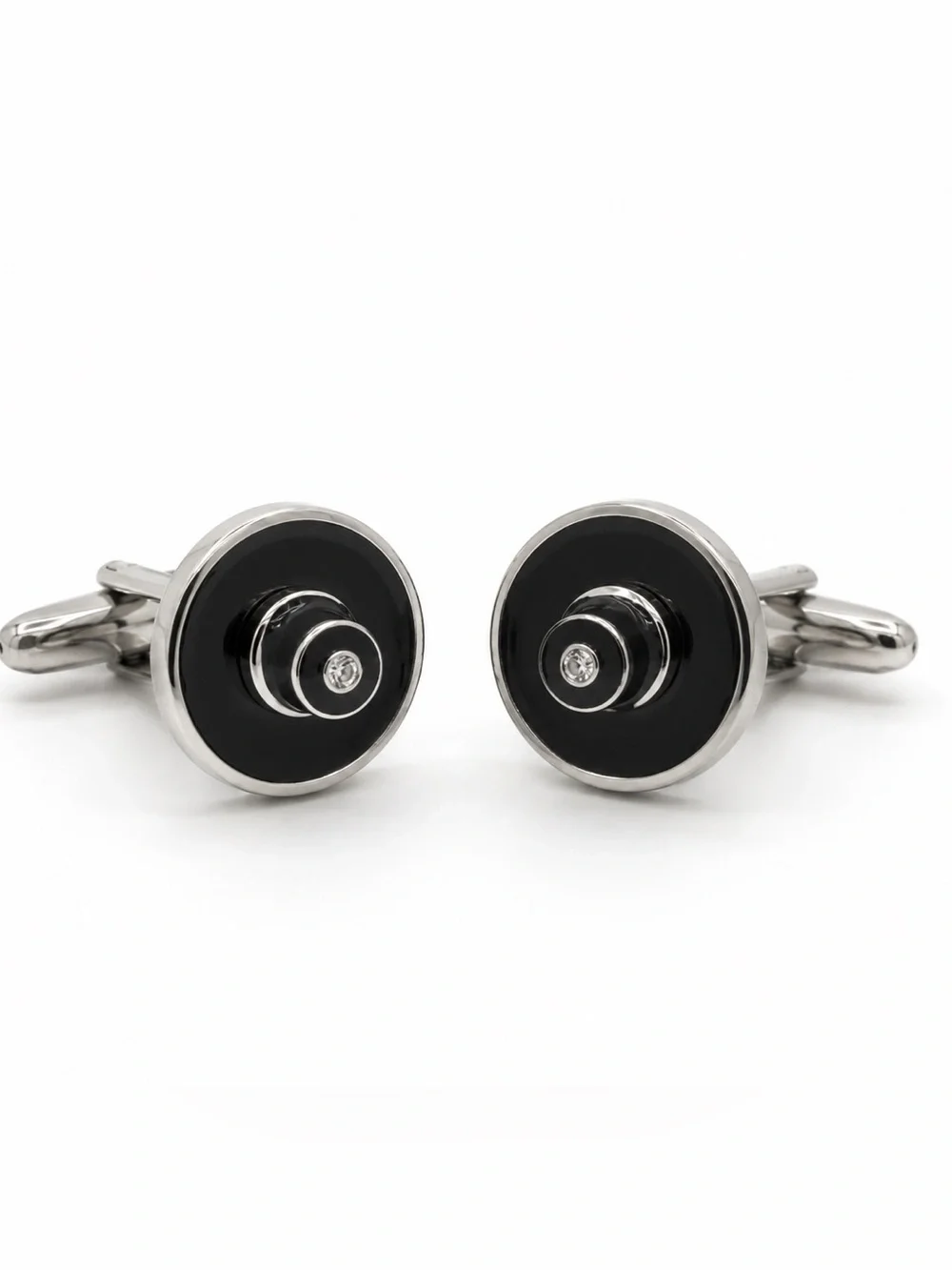 Crystal circle cufflinks